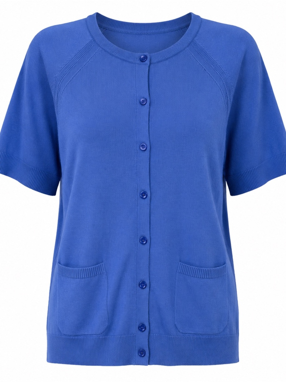 CJ Banks size 1X short sleeve blue lightweight sweater cardigan worn 2x. Not new
